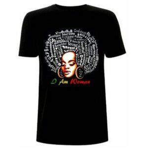 I Am Woman Black Crew Neck Unisex Black Tshirt